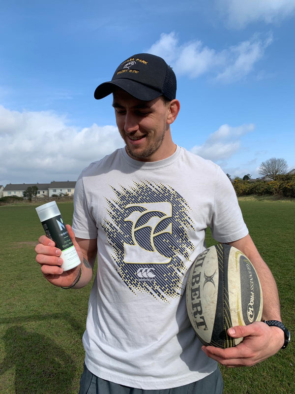 John Porch of Connacht Rugby working with Nuasan Active Skin & Bodycare which is natural skin and bodycare for sports and active people. Trusted by athletes, loved by everyone. 